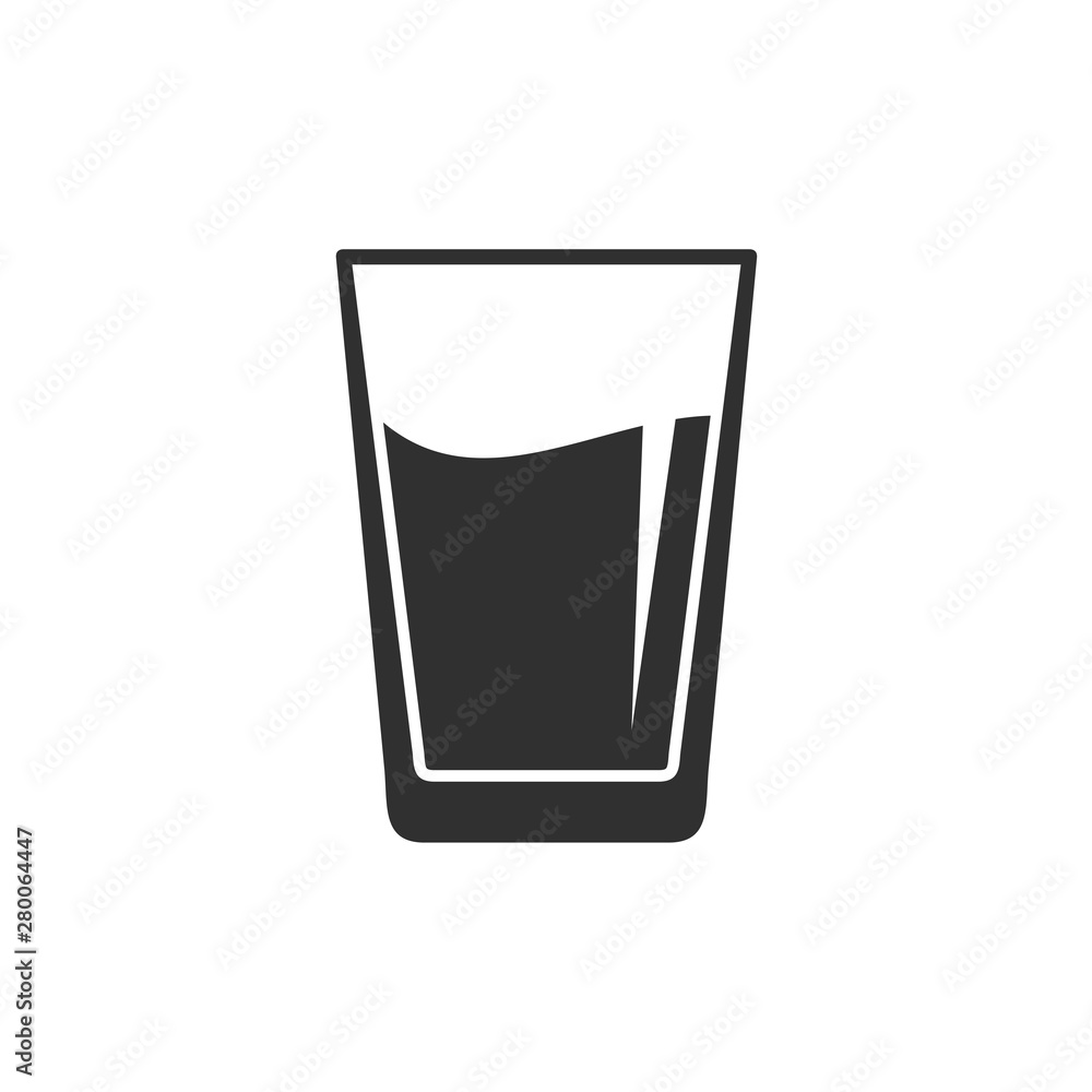 Aufkleber glass of water icon template color editable. water cup symbol vector sign isolated on white backgrou