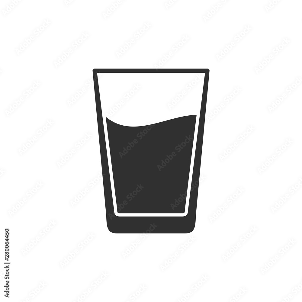 Aufkleber glass of water icon template color editable. water cup symbol vector sign isolated on white backgrou