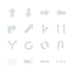 Arrows in flat icon set design.Vector illustration