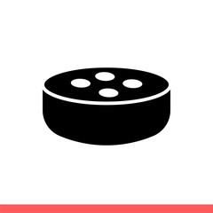 Smart speaker icon, virtual assistant symbol. Simple, flat design isolated on white background for web or mobile app