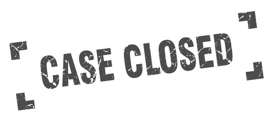 case closed stamp. case closed square grunge sign. case closed