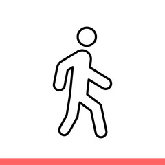 Walking icon, person symbol. Simple, flat design isolated on white background for web or mobile app