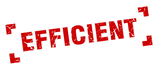 efficient stamp. efficient square grunge sign. efficient