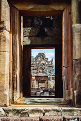 Khmer Architecture of Prasat Muang Tam Castle, Buriram, Thailand