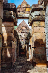 Khmer Architecture of Prasat Muang Tam Castle, Buriram, Thailand