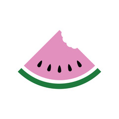 Simple watermelon slice isolated on white