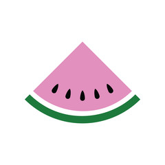 Flat color watermelon fruit icon
