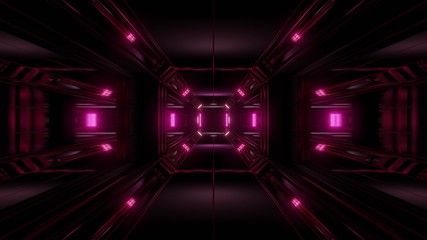 futuristic science-fiction tunnel corridor 3d illustration background