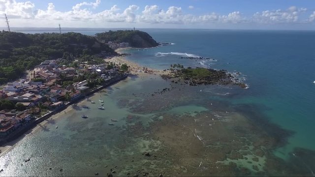 Aerial view of Morro de Sao Paulo, Bahia, Brazil