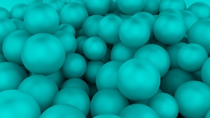 3D illustration of many blue spheres of different sizes. The balls are depicted in close-up. 3D rendering for desktop backgrounds, screensavers and Wallpapers.
