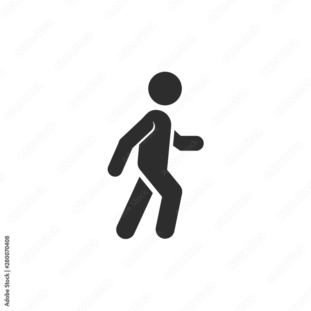 Poster walk icon template color editable. walk symbol vector sign isolated on white background. simple logo