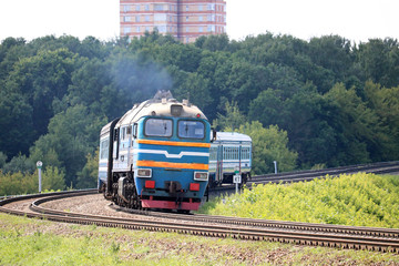 Naklejka premium suburban diesel train 