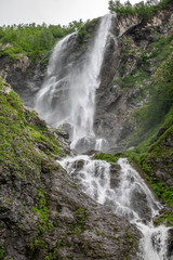 Views of the green mountains with the highest waterfall