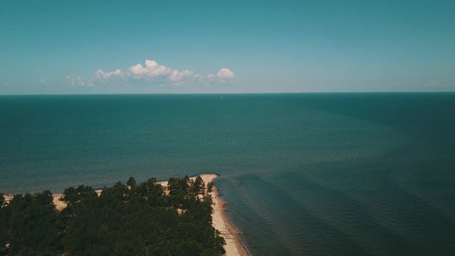 Aerial view of cape Kolka, Baltic sea, Latvia