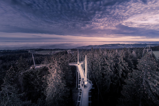 Epic panorama view over the Skywalk Scheidegg
