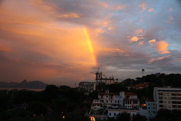 Naklejka na ściany i meble Rainbow at the sunset