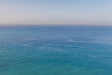 Clear azure sea and blue sky horison. Cyprus coast.