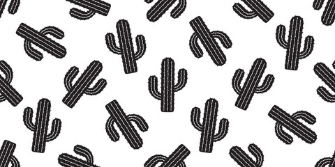 cactus seamless pattern vector Desert botanica flower summer garden plant scarf isolated repeat wallpaper tile background illustration doodle design © CNuisin