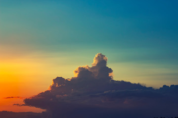 Beautiful sky with cloud before sunset in summertime.