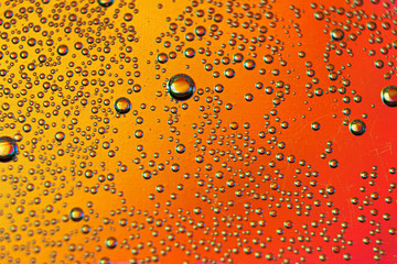 beautiful vials of air in water on a multi-colored background