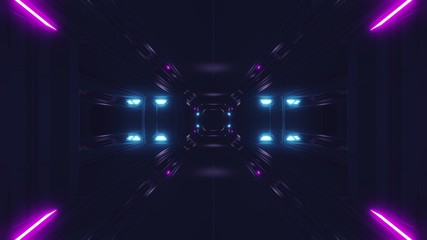 futuristic science-fiction tunnel corridor 3d illustration background