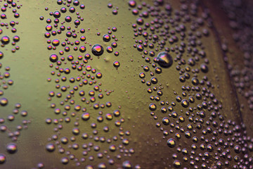 beautiful vials of air in water on a multi-colored background