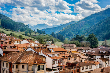 Fototapeta na wymiar Potes city in Cantabria province, Spain.
