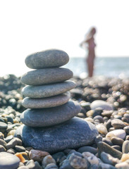 Stones on a pebble beach by the sea