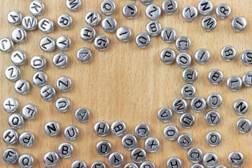 letters of the alphabet balls background with letters of the alphabet, the concept of learning to read, the study of letters