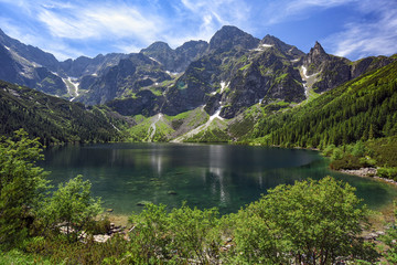 Fototapeta na wymiar mountain lake in Tatras, Poland, Europe
