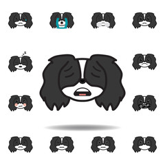 pekingese emoji scared multicolored icon. Set of pekingese emoji illustration icons. Signs, symbols can be used for web, logo, mobile app, UI, UX