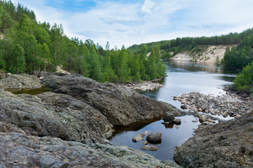 Karelia. The volcano Girvas channel Pioneer.