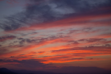 Sunset over mountains
