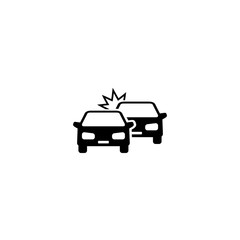Crashed Cars vector icon white