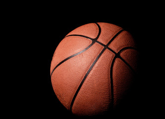 basketball on black background