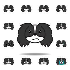 pekingese emoji confused multicolored icon. Set of pekingese emoji illustration icons. Signs, symbols can be used for web, logo, mobile app, UI, UX