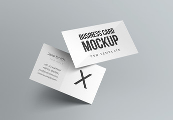 Floating Business Card Mockup