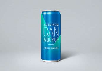 Aluminum Beverage Can Mockup