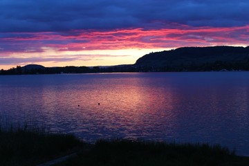 sunset over lake