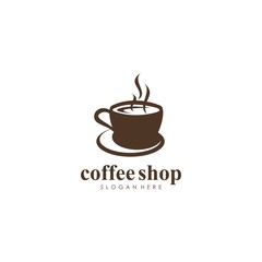 Coffee shop. Logo design vector icon download template
