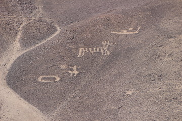 Geoglifos de Pintados cerca de la ciudad de Iquique en el norte de Chile