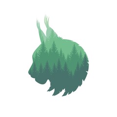 Wild Lynx Head Silhouette © Abundzu
