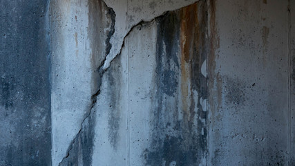 Water damaged cement