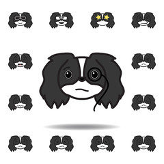 pekingese emoji arrogance multicolored icon. Set of pekingese emoji illustration icons. Signs, symbols can be used for web, logo, mobile app, UI, UX