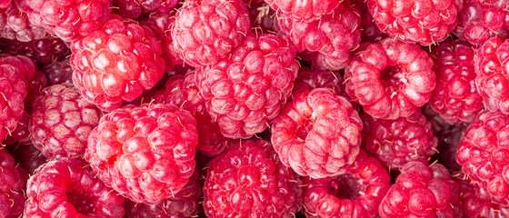 Red ripe strawberry berries closeup. Macro photo of raspberry, red berry background