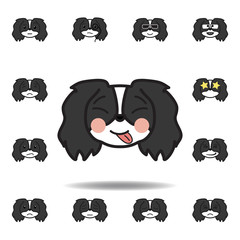 pekingese emoji yum relaxed multicolored icon. Set of pekingese emoji illustration icons. Signs, symbols can be used for web, logo, mobile app, UI, UX