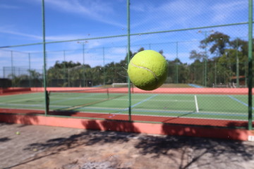 tennis ball on court