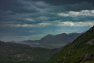 rain over Lake Skadar National park, Montenegro