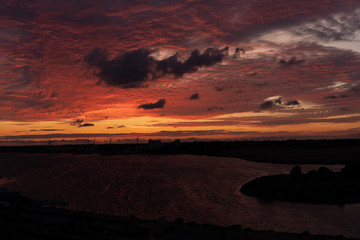 Sonnenuntergang über Burg auf Fehmarn