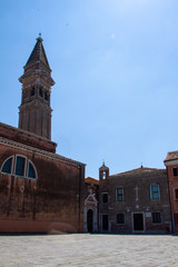Fototapeta na wymiar San Martino church on Burano island in Venice, Italy